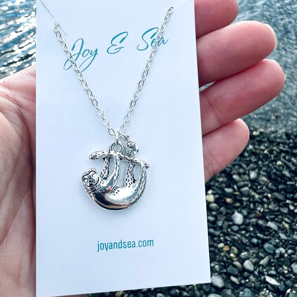 Sloth Rhinestone Necklace - Picture 5 of 5